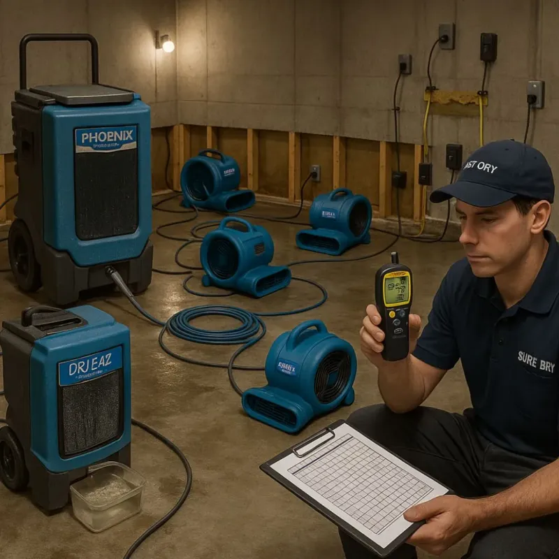 Structural Drying and Dehumidification process in Collins, MS